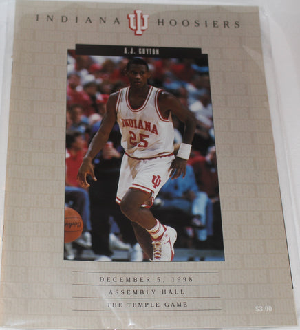 1998 Temple vs Indiana University Basketball Program