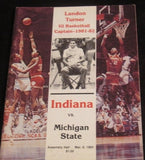 1982 Indiana vs Michigan State Basketball Program - Vintage Indy Sports