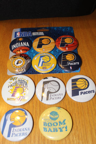11 Indiana Pacers Pinback Buttons