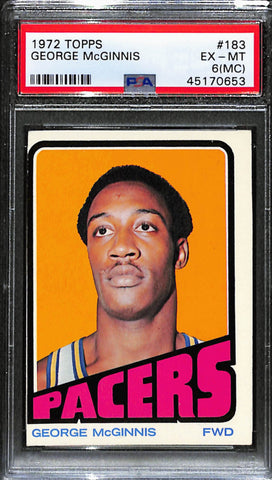 1972 Topps George McGinnis Rookie Basketball Card #183, PSA 6 (MC)