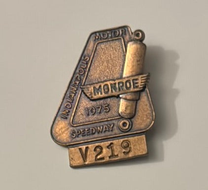 1975 Indy 500 Bronze Pit Badge | Vintage Indy Sports