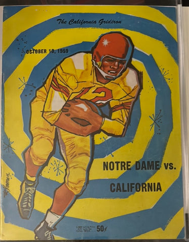1959 Notre Dame vs California Football Program