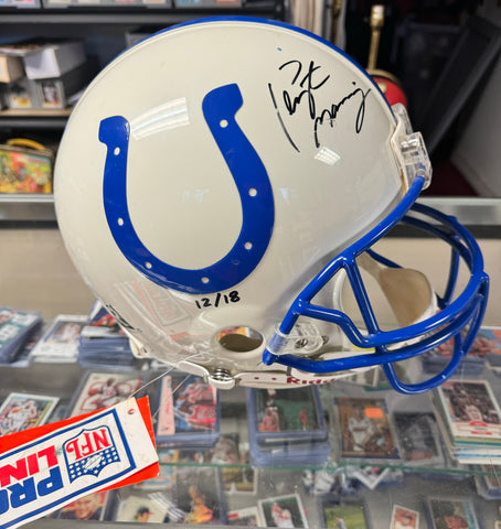 Peyton Manning Autographed Authentic Colts Football Helmet 12/18 Steiner Sports