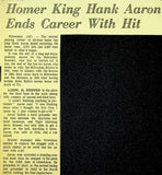 Oct 3, 1976 Hank Aaron's Last Game Program & Ticket Stub