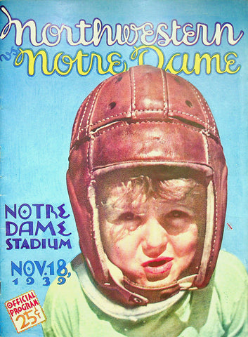 1939 Northwestern vs Notre Dame Football Program