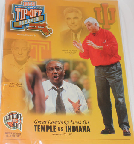 1999 Tip Off Classic Basketball Hall of Fame Program, Temple vs Indiana University
