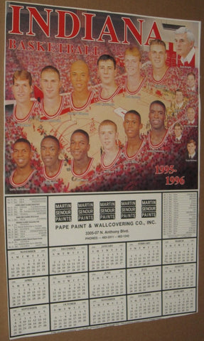 1996-96 Indiana University Basketball 11x17 Schedule Poster