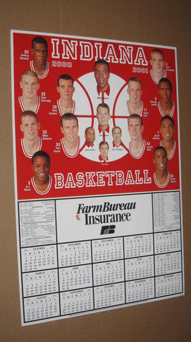 2000-2001 Indiana University Basketball 11x17 Schedule Poster