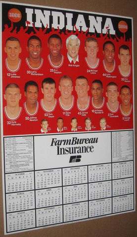 1996-97 Indiana University Basketball Schedule Poster, 11x17