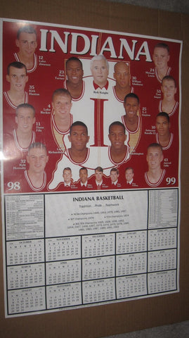 1998-99 Indiana University Basketball Schedule Poster 19x28