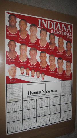 1997-98 Indiana University Basketball Schedule Poster 19x28