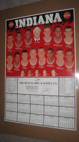 1999-2000 Indiana University Basketball Schedule Poster 19x28