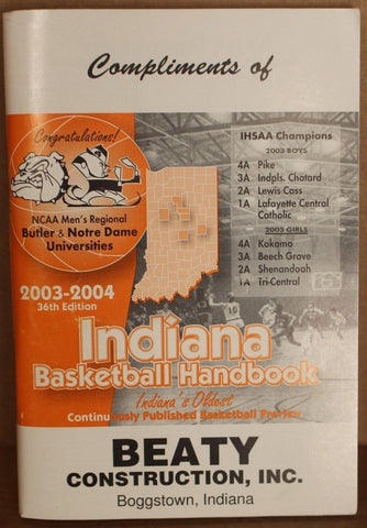 2003-04 Indiana High School Basketball Handbook