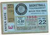 1958 Indiana High School Basketball State Finals Ticket Stub - Vintage Indy Sports