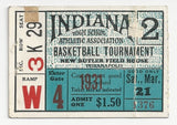 1931 Indiana High School Basketball State Finals Ticket Stub - Vintage Indy Sports