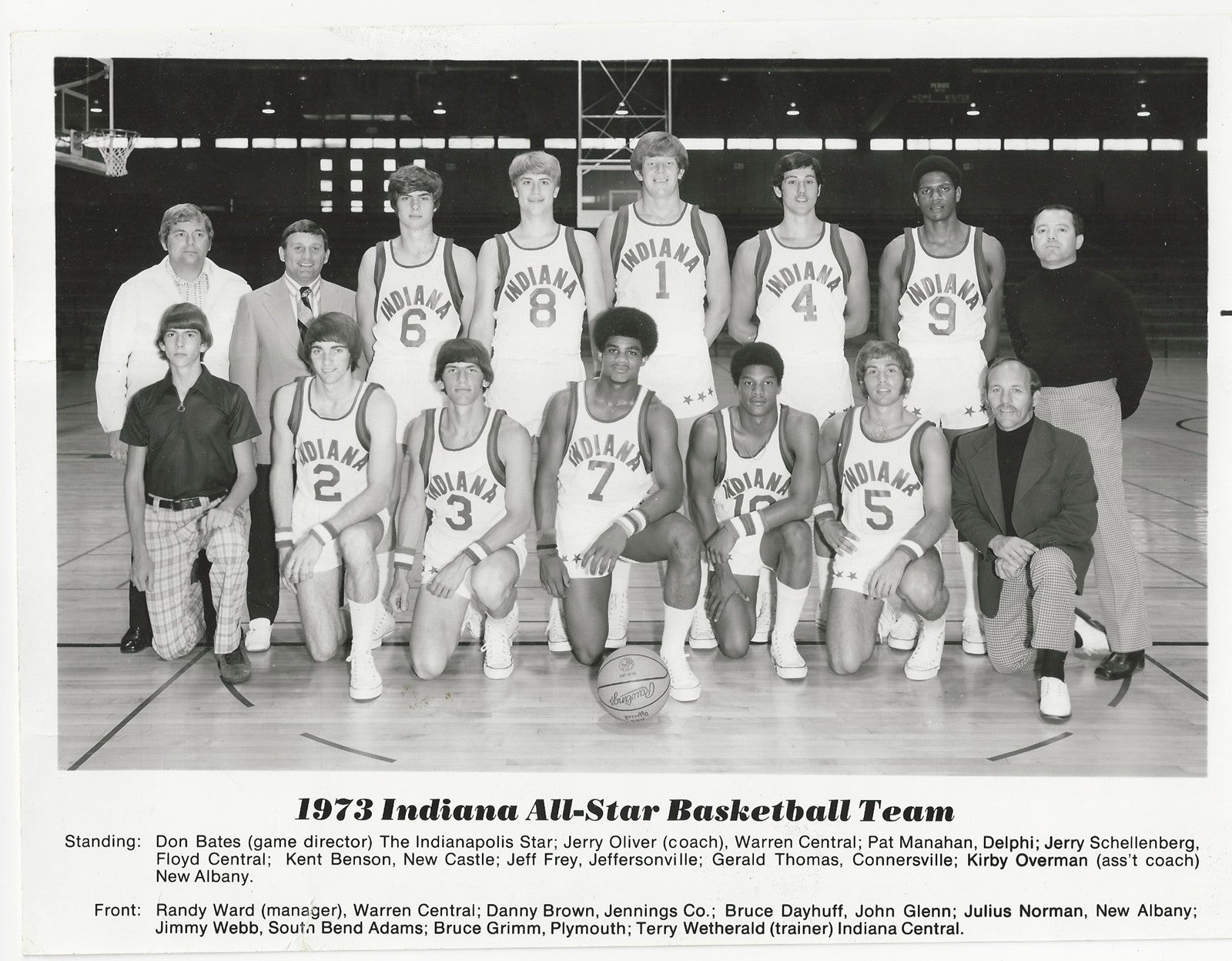 1973 Indiana High School Basketball Team 8x10 Photo, Kent Benson