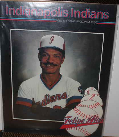 1985 Indianapolis Indians Baseball Program, Felipe Alou on Cover