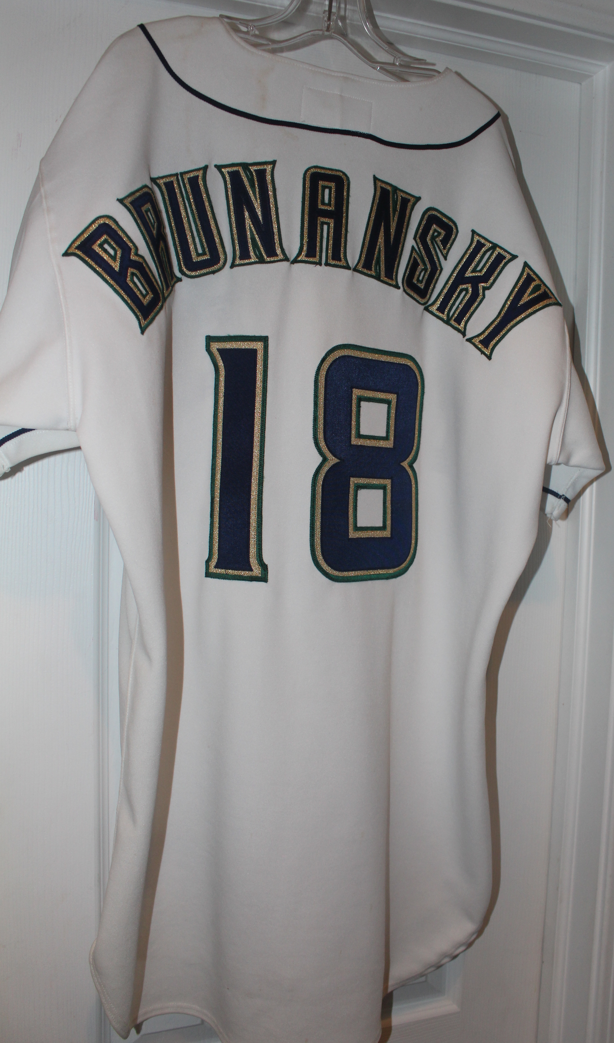 Lot - 1994 Tom Brunasky Milwaukee Brewers Game Used Baseball Jersey