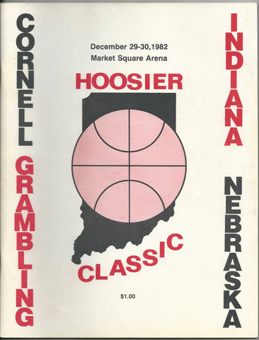 1982 Indiana University Hoosier Classic Basketball Program, Cornell, Grambling, Nebraska