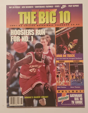1991-92 The Big 10 College Basketball Yearbook Magazine Calbert Cheaney Matt Painter