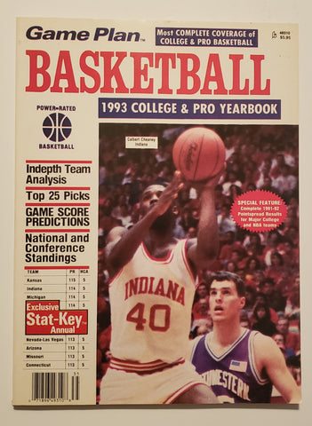 1993 Game Plan Basketball College & Pro Yearbook Magazine Calbert Cheaney