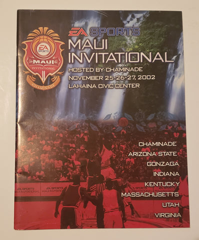 2002 Maui Invitational Basketball Program Indiana University, Kentucky, Gonzaga