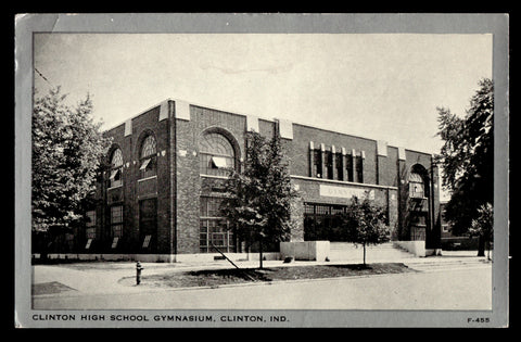 Vintage Clinton, Indiana High School Gymnasium Postcard