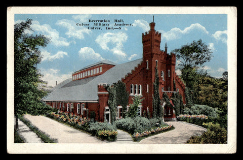 Vintage Culver Military Academy Recreation Hall Postcard