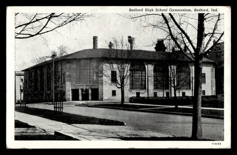 Vintage Bedford, Indiana High School Gymnasium Postcard