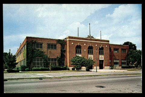 Vintage Muncie, Indiana High School Fieldhouse Postcard