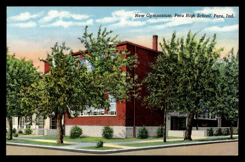 Vintage Peru, Indiana High School Gymnasium Postcard