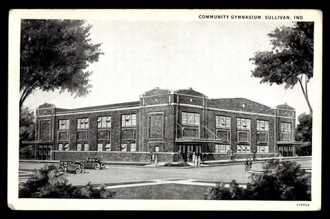 Vintage Sullivan, Indiana High School Community Gymnasium Postcard