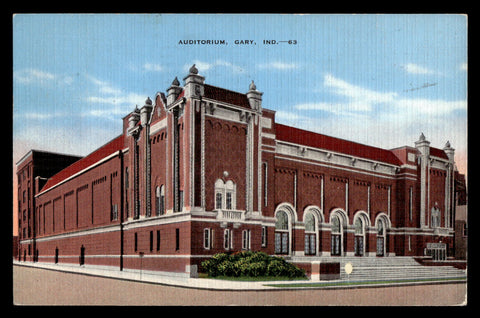 1938 Gary, Indiana Auditorium / Gym Postcard
