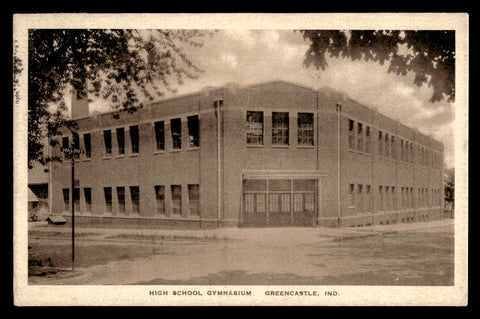 Vintage Greencastle Indiana High School Gym Postcard