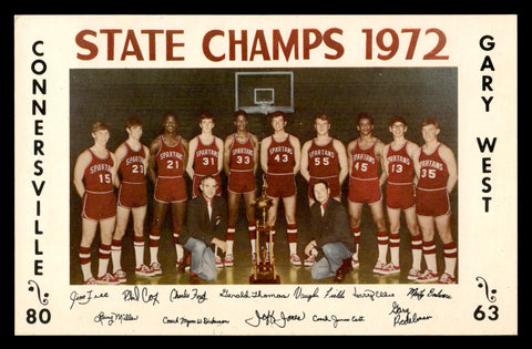 1972 Connersville, Indiana HS Basketball State Champions Postcard