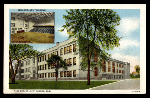 Vintage New Albany, Indiana HS Gymnasium Postcard