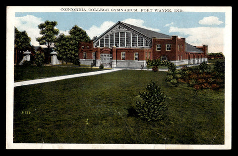 Vintage Fort Wayne, Indiana Concordia College Gymnasium Postcard