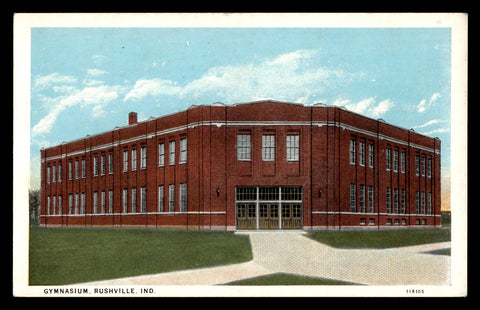 Vintage Rushville, IN HS Gymnasium Postcard