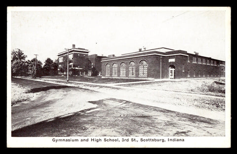 Vintage Scottsburg, Indiana HS Gymnasium Postcard