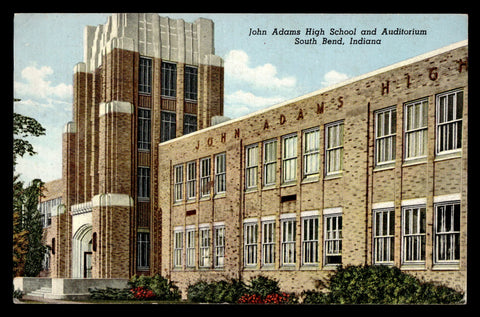 Vintage South Bend Adams HS Postcard