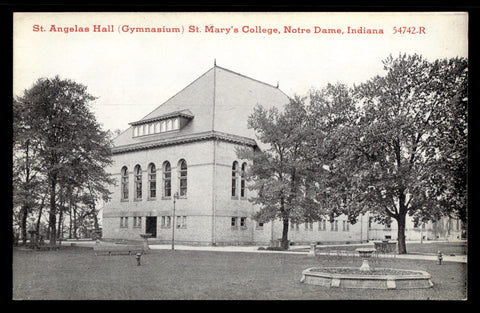 Vintage St. Mary's Notre Dame Gymnasium Postcard