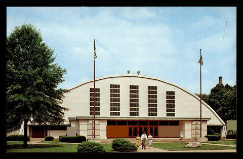 Vintage Rose Polytechnic Institute Fieldhouse Postcard