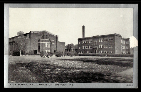 Vintage Spencer, Indiana HS Gymnasium Postcard