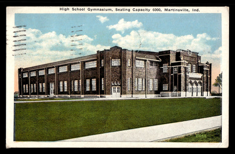 Vintage 1927 Martinsville, Indiana Gymnasium Postcard