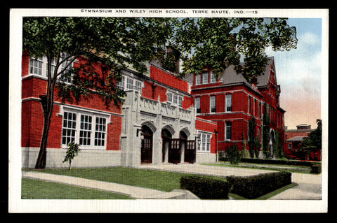 Vintage Terre Haute Wiley HS Gymnasium Postcard
