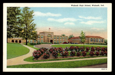 Vintage Wabash, Indiana HS Postcard