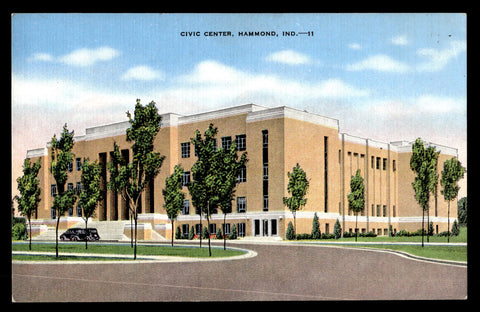 Vintage Hammond, Indiana Civic Center Postcard