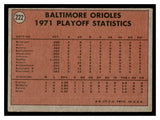 1972 Topps #222 1971 AL Playoffs - Orioles Champs! LCS
