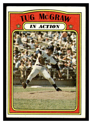 1972 Topps #164 Tug McGraw in action Baseball Card