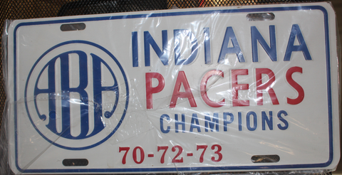 1970-72-73 Indiana Pacers ABA Basketball Champions License Plate